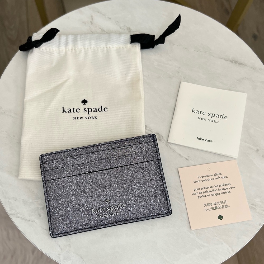 - NWT Kate Spade Wallet Cardholder - black glitter